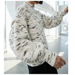 $258 VARLEY Belgrave Sweater dramatic puffy sleeves plush soft statement S